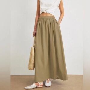 Commense Cotton A-Line Skirt With Pockets Size XS NWT